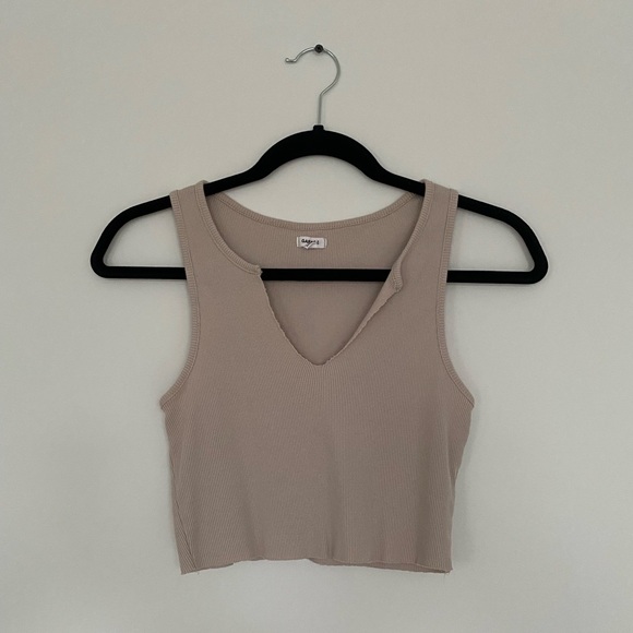 2/$20❤️ | Garage Taupe Ribbed Crop Top - Picture 1 of 4